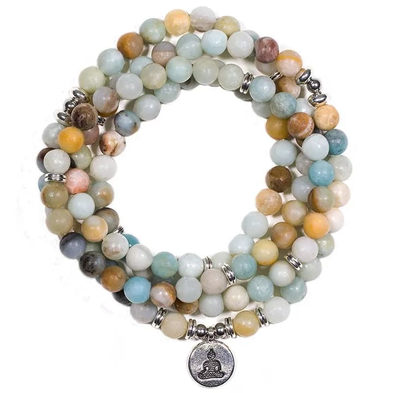 Mala-Kette Amazonit, Buddha